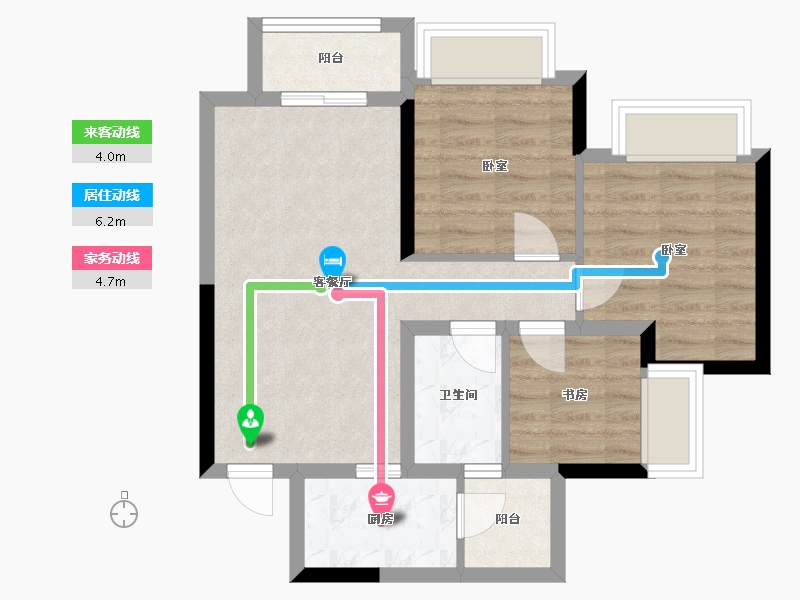 四川省-成都市-招商 中央华城-60.64-户型库-动静线