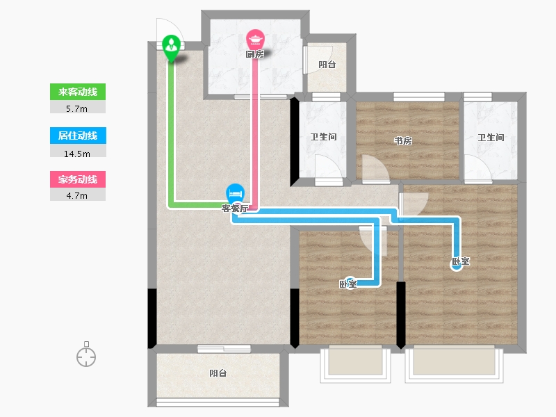 四川省-成都市-招商 中央华城-80.57-户型库-动静线