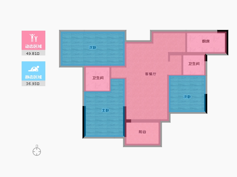 四川省-成都市-华侨城粼港樾府-76.39-户型库-动静分区