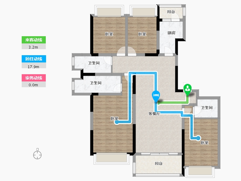 四川省-成都市-人居柏云庭-126.59-户型库-动静线