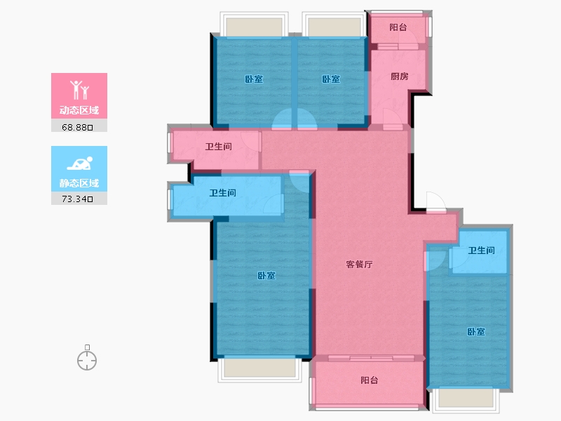 四川省-成都市-人居柏云庭-126.59-户型库-动静分区