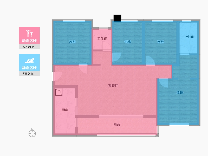 四川省-成都市-保利时代-106.83-户型库-动静分区