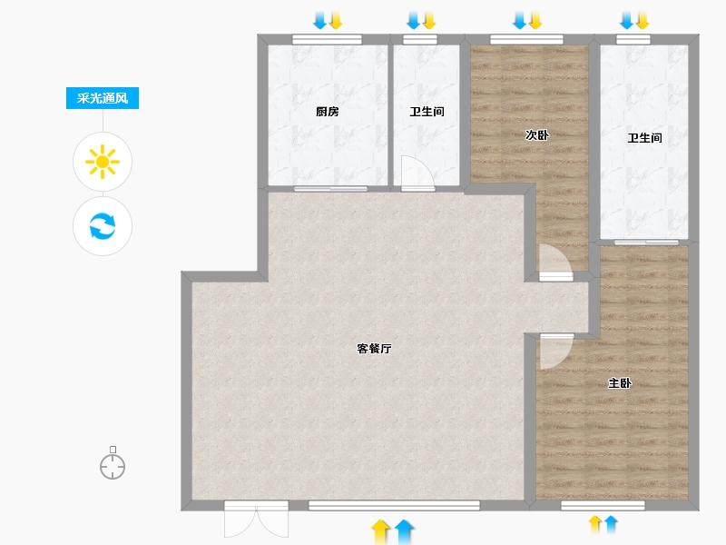 四川省-成都市-武侯金茂府-108.26-户型库-采光通风