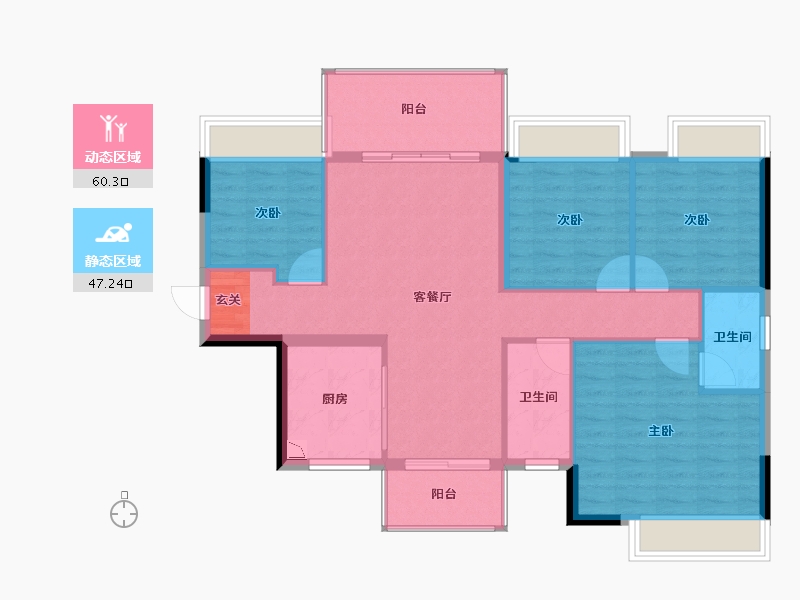 广西壮族自治区-柳州市-金科远道·集美天悦-97.70-户型库-动静分区