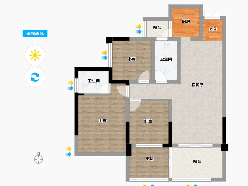 四川省-成都市-天府金融港-89.46-户型库-采光通风