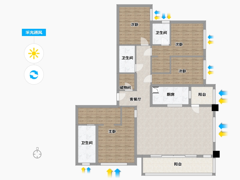 四川省-成都市-保利时代-146.97-户型库-采光通风