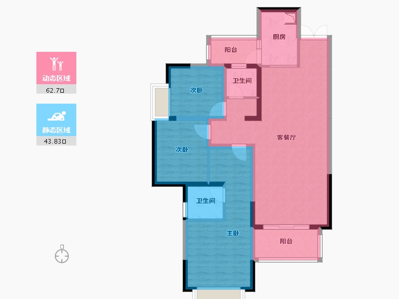 四川省-成都市-东韵雅苑-94.39-户型库-动静分区