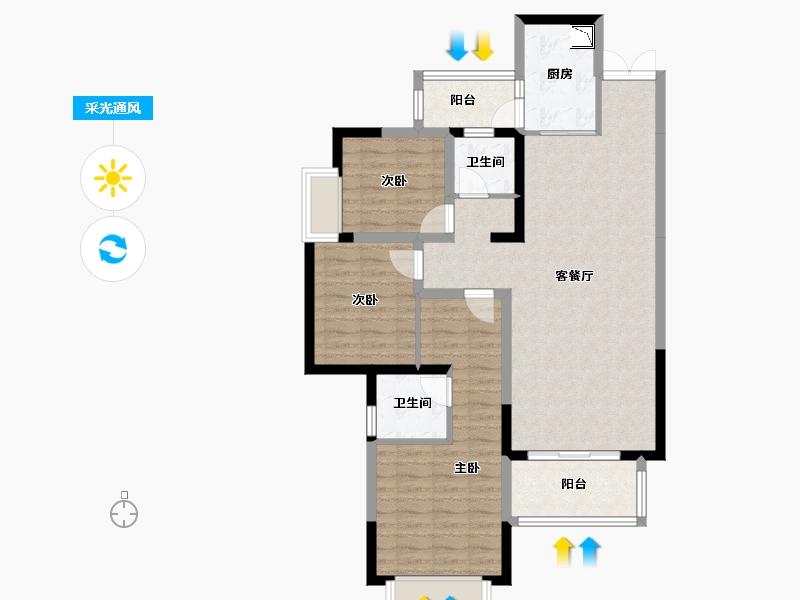 四川省-成都市-东韵雅苑-94.39-户型库-采光通风