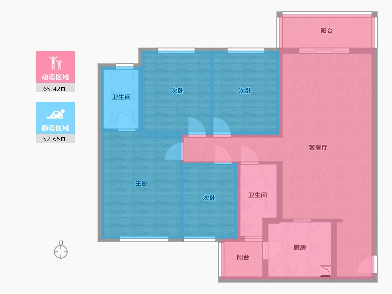 四川省-成都市-保利时代-104.95-户型库-动静分区