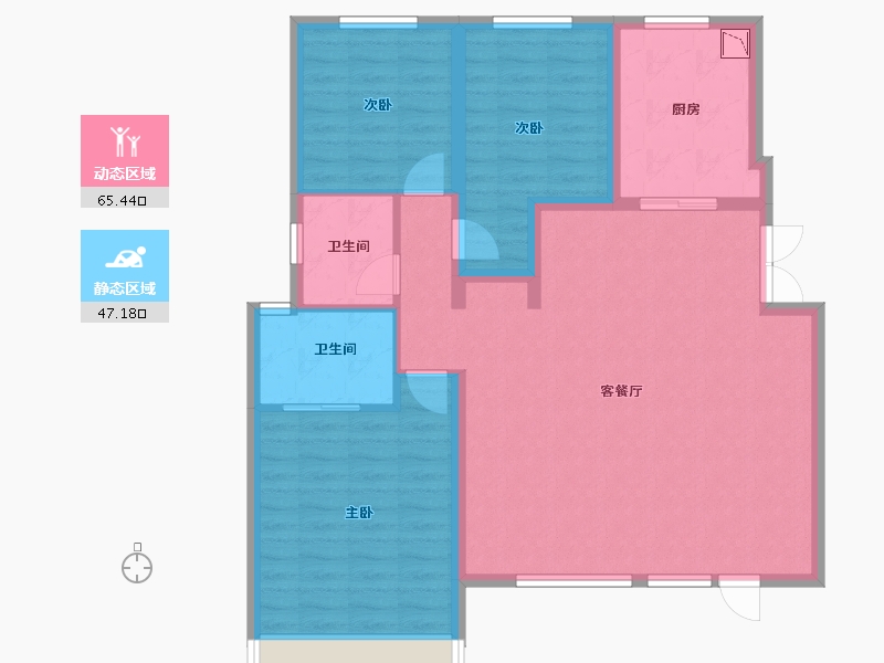 四川省-成都市-武侯金茂府-102.06-户型库-动静分区