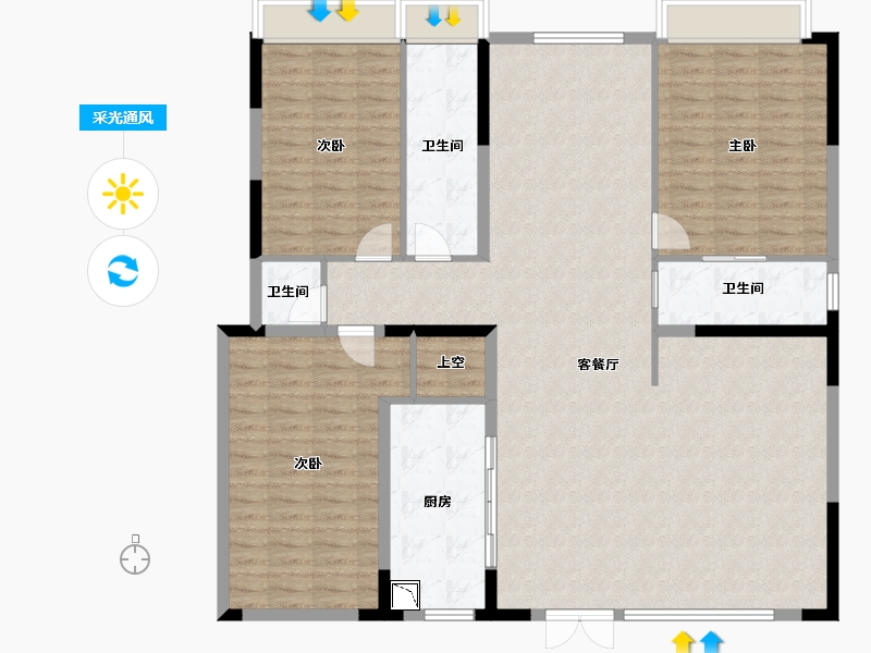 四川省-成都市-武侯金茂府-149.25-户型库-采光通风