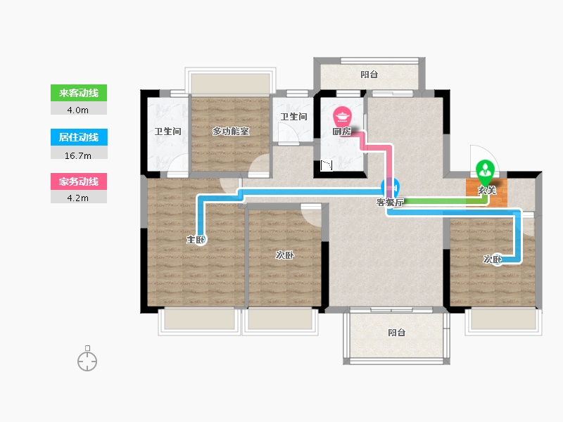 四川省-成都市-美的碧桂园观澜府-105.59-户型库-动静线