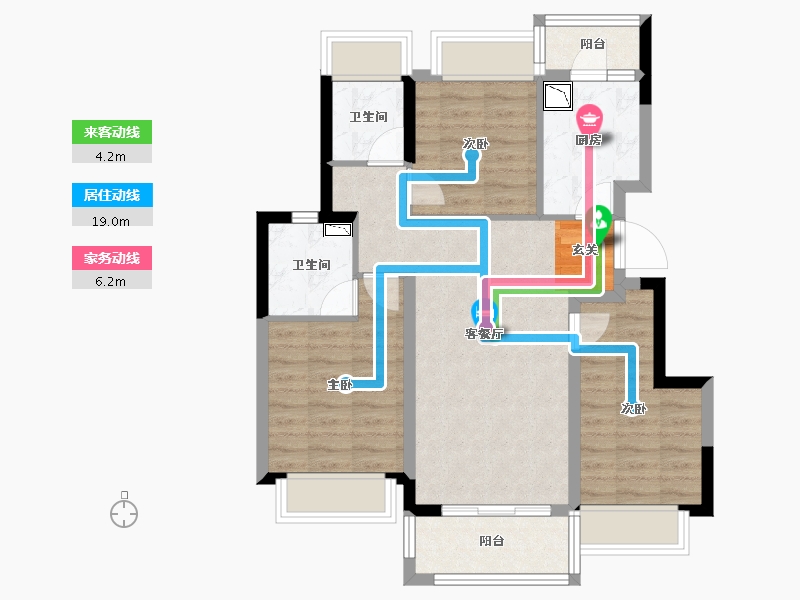 四川省-成都市-正荣悦珑府-73.83-户型库-动静线