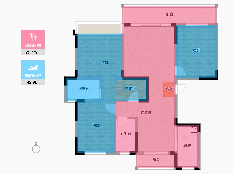 四川省-成都市-正黄翡翠堂-99.64-户型库-动静分区