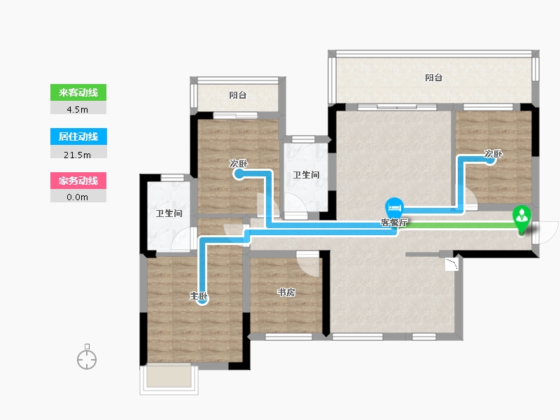 广西壮族自治区-桂林市-新安厦学府滨江-96.85-户型库-动静线