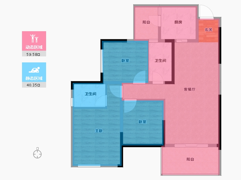 四川省-成都市-永兴滨湖一号-90.73-户型库-动静分区