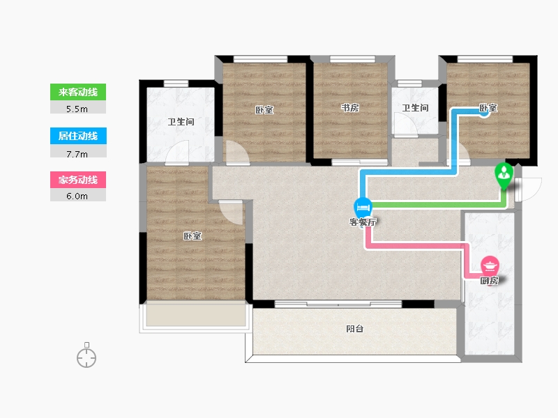 四川省-成都市-中南上熙府熙悦-103.55-户型库-动静线