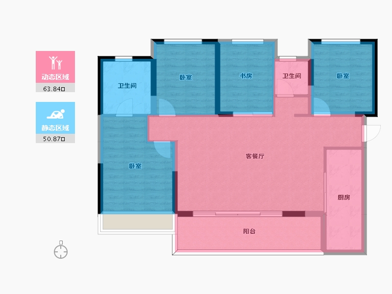 四川省-成都市-中南上熙府熙悦-103.55-户型库-动静分区