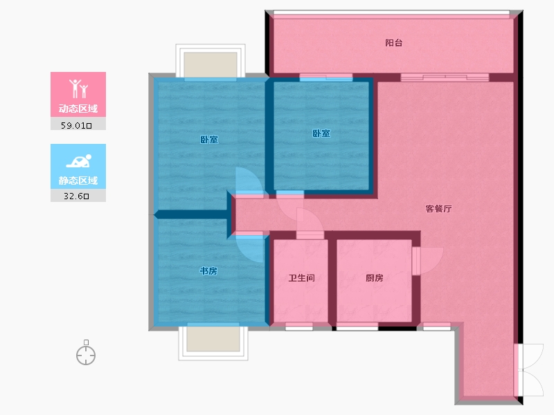 贵州省-安顺市-贵安新区第一城-80.84-户型库-动静分区