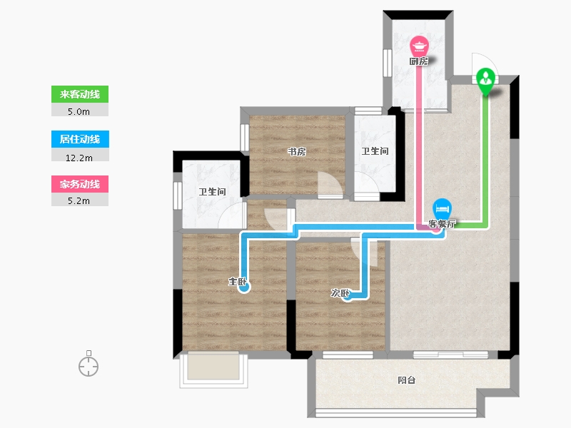 广西壮族自治区-桂林市-新安厦学府滨江-73.80-户型库-动静线