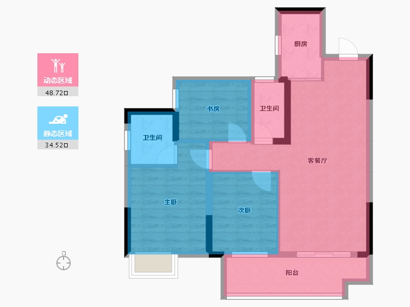 广西壮族自治区-桂林市-新安厦学府滨江-73.80-户型库-动静分区