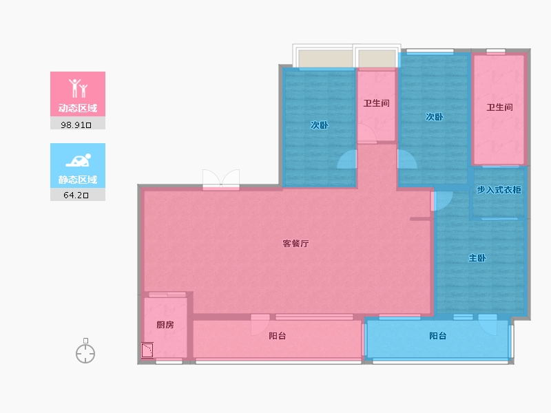 四川省-成都市-武侯金茂府-147.51-户型库-动静分区