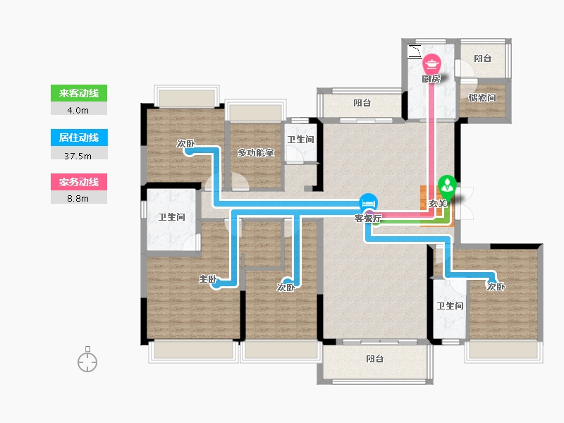 四川省-成都市-美的碧桂园观澜府-174.01-户型库-动静线