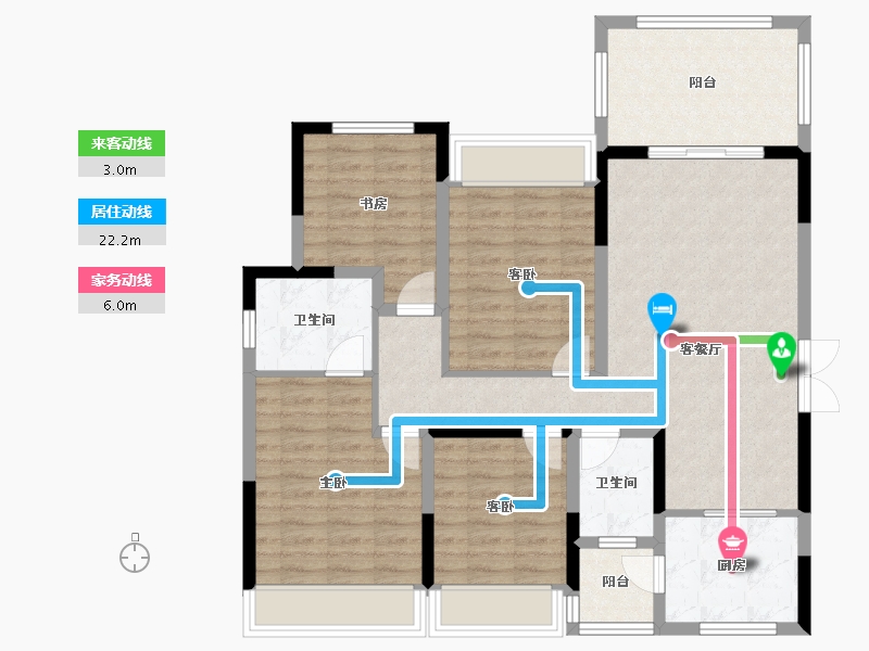 贵州省-遵义市-顺成国宾壹号-103.96-户型库-动静线