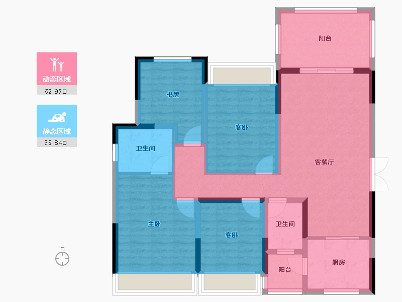 贵州省-遵义市-顺成国宾壹号-103.96-户型库-动静分区