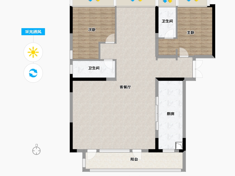 四川省-成都市-武侯金茂府-136.96-户型库-采光通风