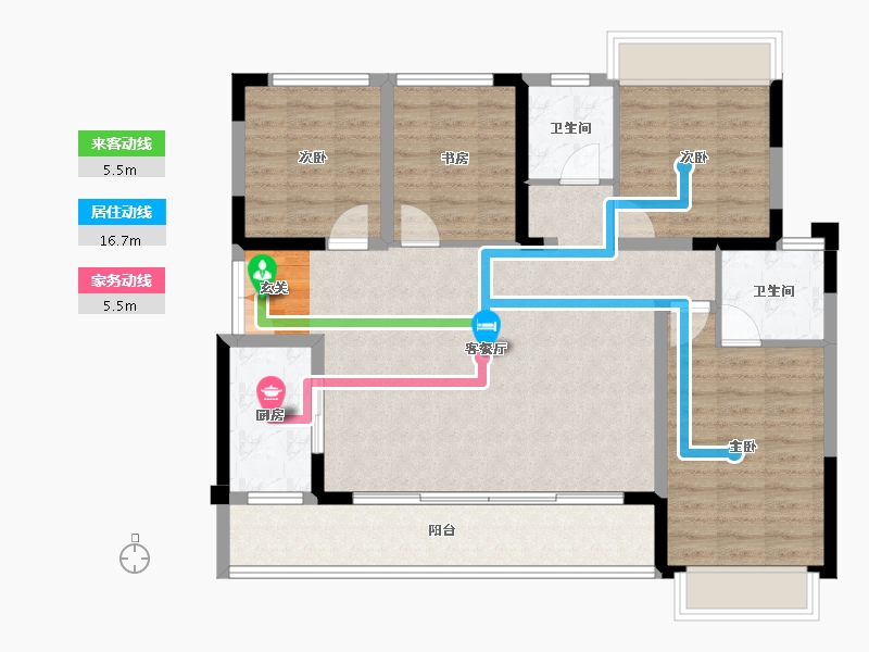 四川省-成都市-正黄翡翠堂-103.99-户型库-动静线