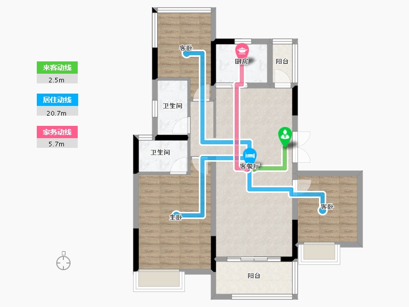 四川省-内江市-内江金科集美天宸-88.17-户型库-动静线