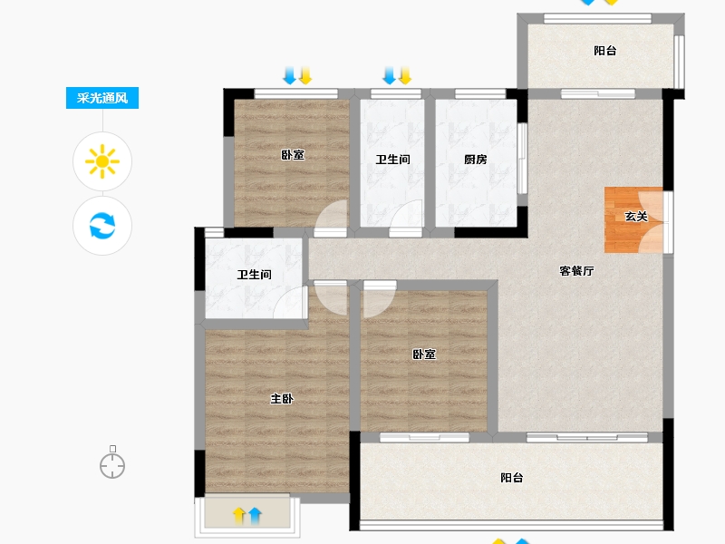 四川省-成都市-天府金融港-104.77-户型库-采光通风