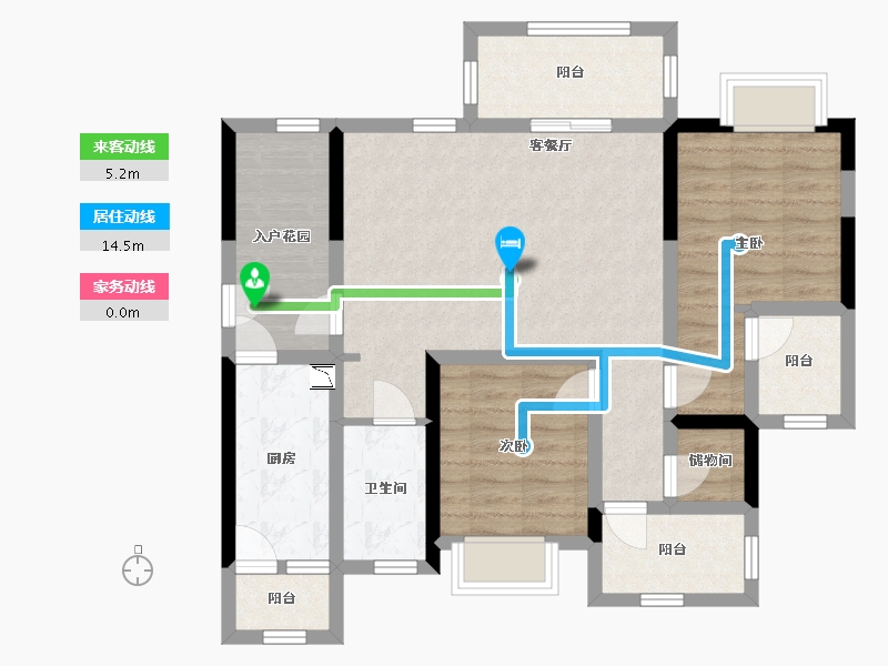 四川省-宜宾市-丽雅上游城-85.83-户型库-动静线