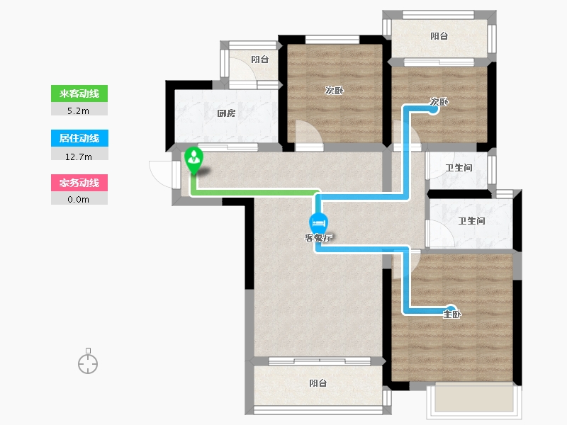 四川省-绵阳市-阳光西雅图二期-73.98-户型库-动静线