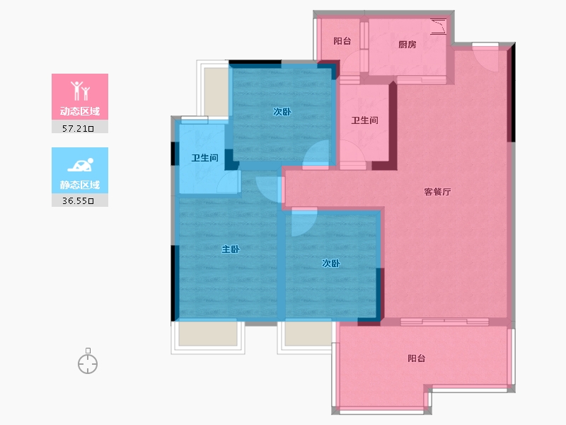 四川省-绵阳市-润森金座-82.23-户型库-动静分区