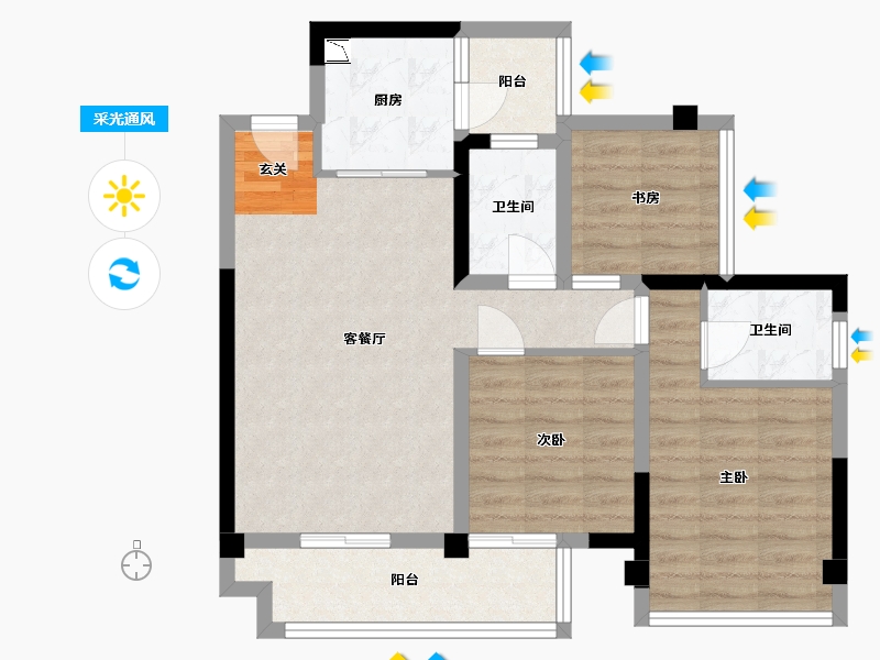 四川省-巴中市-一品凤凰城-74.04-户型库-采光通风