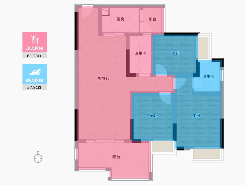 四川省-绵阳市-润森金座-86.73-户型库-动静分区