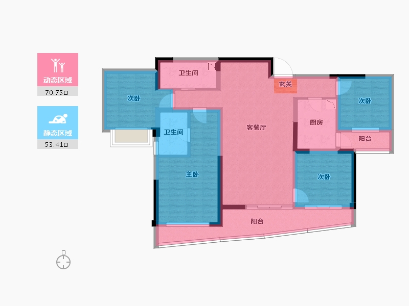 四川省-成都市-麓湖生态城•水晶溪岸-109.04-户型库-动静分区