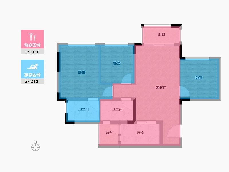 四川省-成都市-新城金樾府邸-72.60-户型库-动静分区