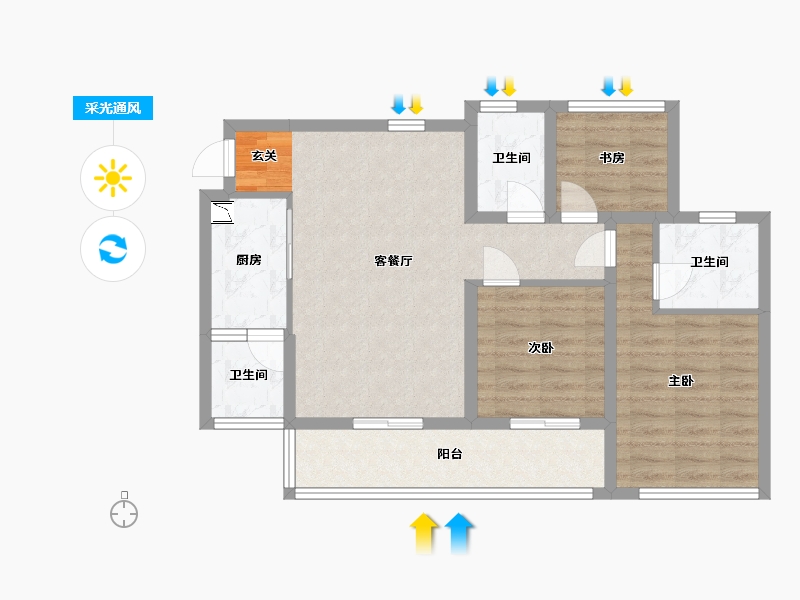 四川省-巴中市-一品凤凰城-78.45-户型库-采光通风