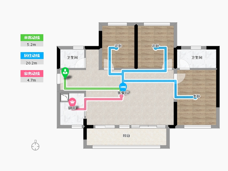 四川省-绵阳市-碧桂园时代之光-82.39-户型库-动静线