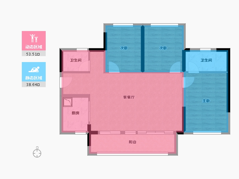 四川省-绵阳市-碧桂园时代之光-82.39-户型库-动静分区