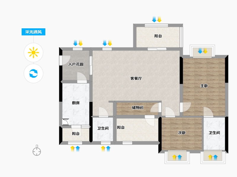 四川省-宜宾市-丽雅上游城-95.24-户型库-采光通风