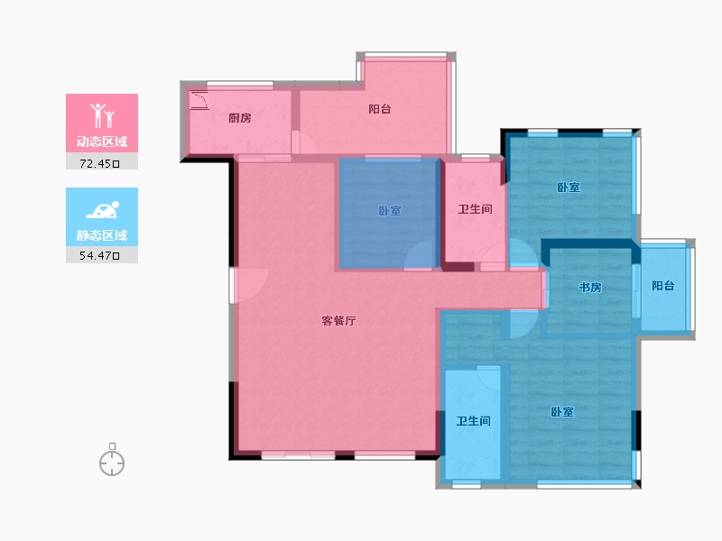 四川省-成都市-中航城-105.34-户型库-动静分区