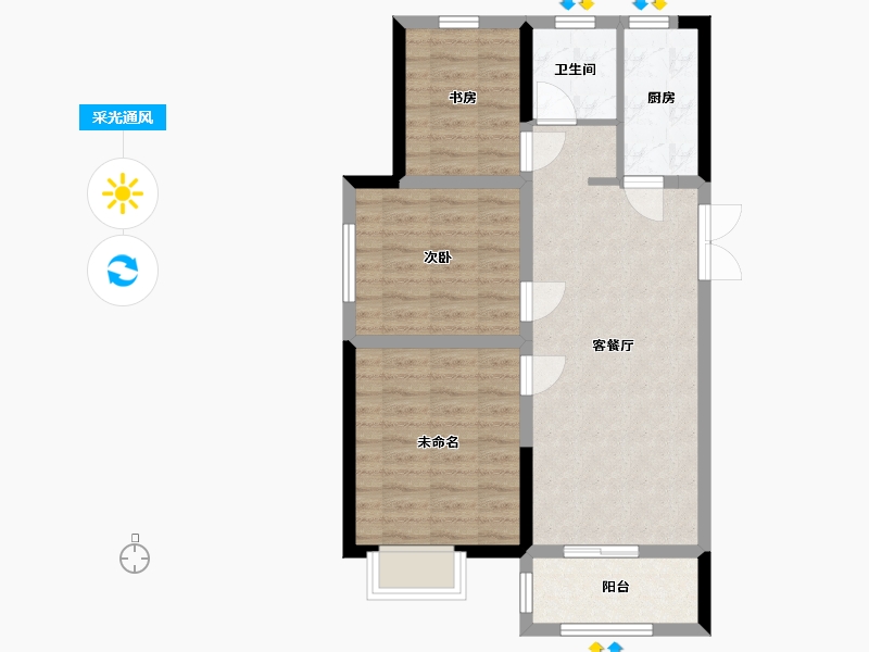 山东省-济南市-东城俪景-69.99-户型库-采光通风