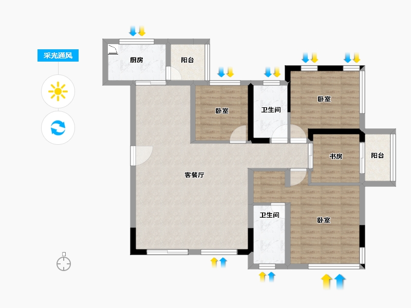 四川省-成都市-中航城-99.15-户型库-采光通风