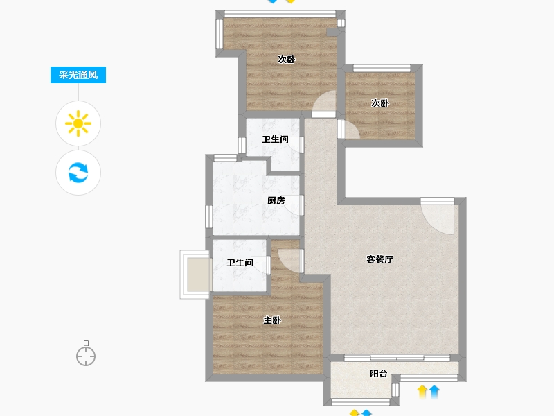 四川省-成都市-南城都汇-71.20-户型库-采光通风