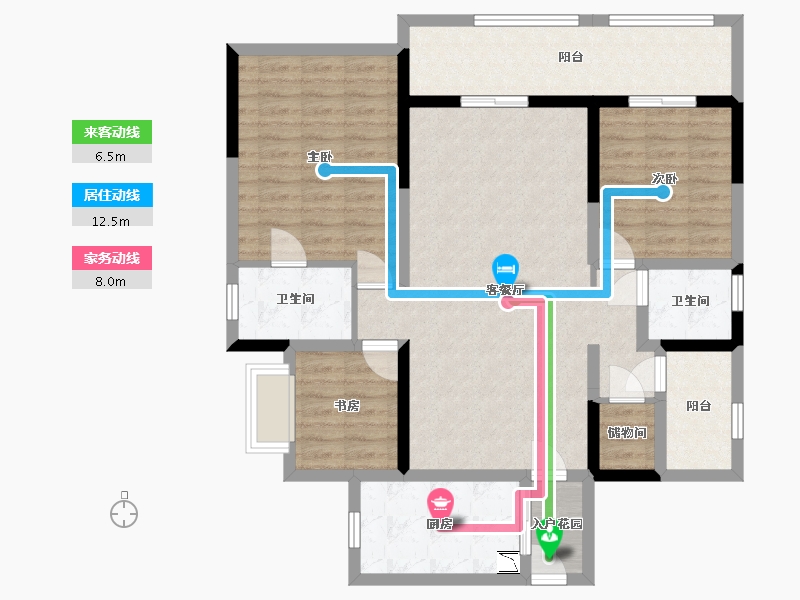 四川省-宜宾市-丽雅上游城-105.18-户型库-动静线