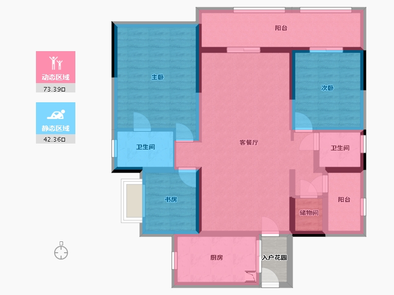 四川省-宜宾市-丽雅上游城-105.18-户型库-动静分区